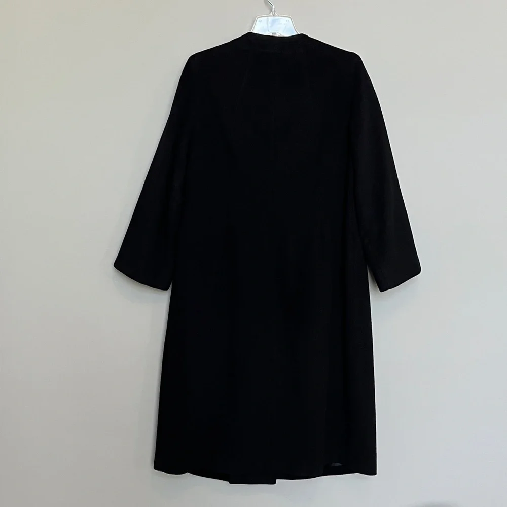 Vintage 60s 100% Cashmere Dress Coat Black Long Royal Afghan JJ O’Donnell - Picture 4 of 8